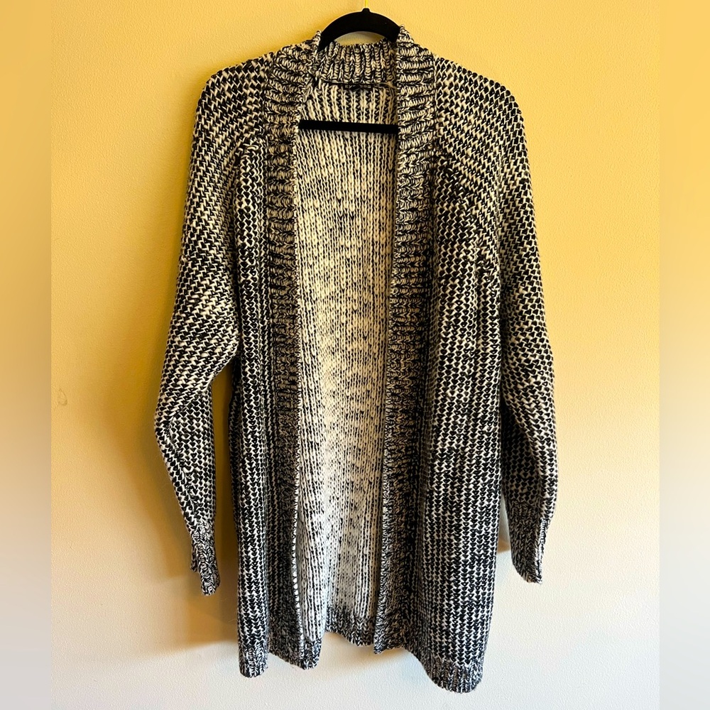 Express black and white knit cardigan